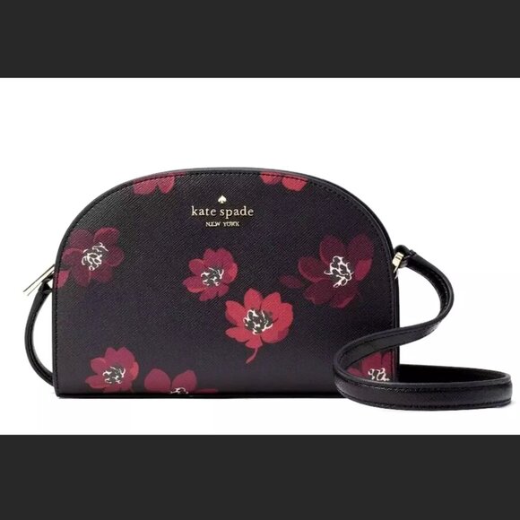 kate spade Handbags - Kate Spade New York Perry Dark Floral Leather Dome Crossbody Purse
